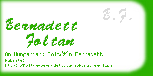 bernadett foltan business card